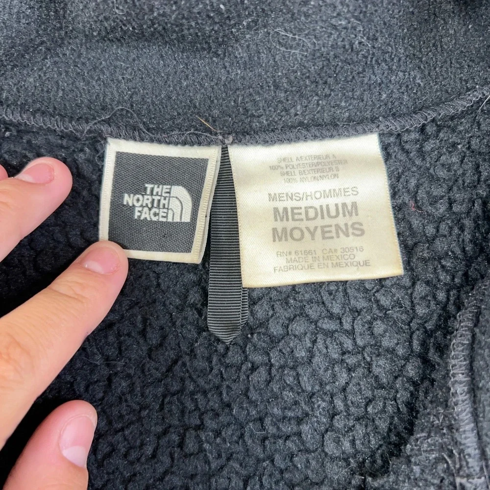 VTG The North Face Jacket Mens Medium Black‎ Fleece Ski Outdoor Pockets Full Zip